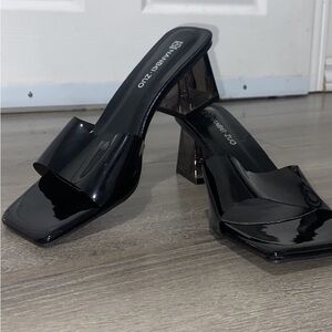 Women's Black Heeled Sandals